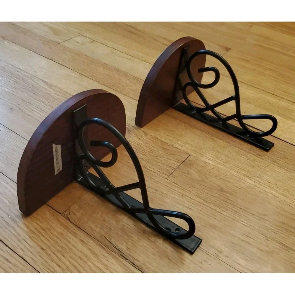Wood And Metal Wall Shelves Small Set Of 2 Rustic Farmhouse